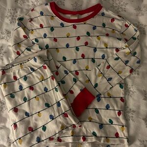 Gymboree Red Trim Pajama Set with Colorful Lights, kid’s unisex size 12